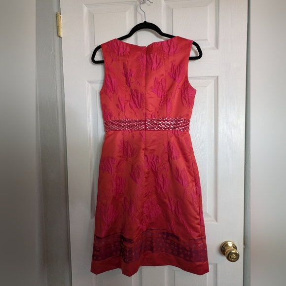 Vintage Rickie Freeman Teri Jon Jacquard Beaded Dress Designer Size 4 - Picture 3 of 10